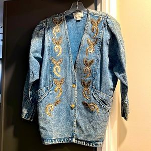 So Extra! 🔥Vintage 80s Acid Wash Denim Jacket/Coat by Extra Design